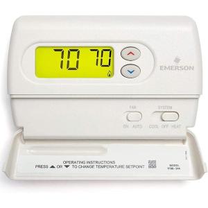 Emerson 1F86-344 Non-Programmable Thermostat for Single-Stage Systems, White