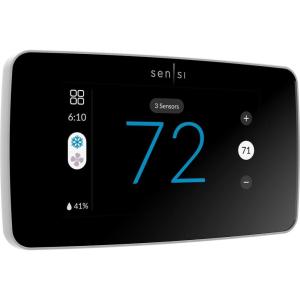 Sensi Touch 2 Smart Thermostat with Touchscreen Color Display, 100 Years of Expertise, Programmable, Wi-Fi, Data Privacy, Easy DIY, Works with Alexa, Energy Star Certified, ST76, C-Wire Required(White Beveled Edge)
