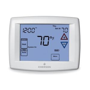 White Rodgers Emerson 1F95-1277 Touchscreen 7-Day Programmable Thermostat, White